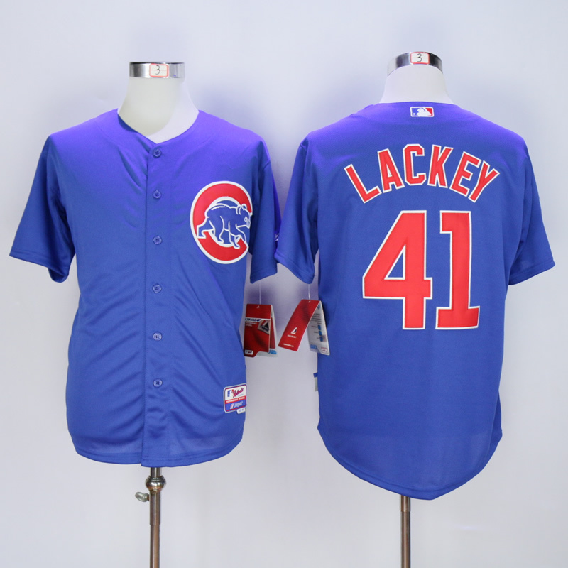 Men Chicago Cubs #41 Lackey Blue MLB Jerseys